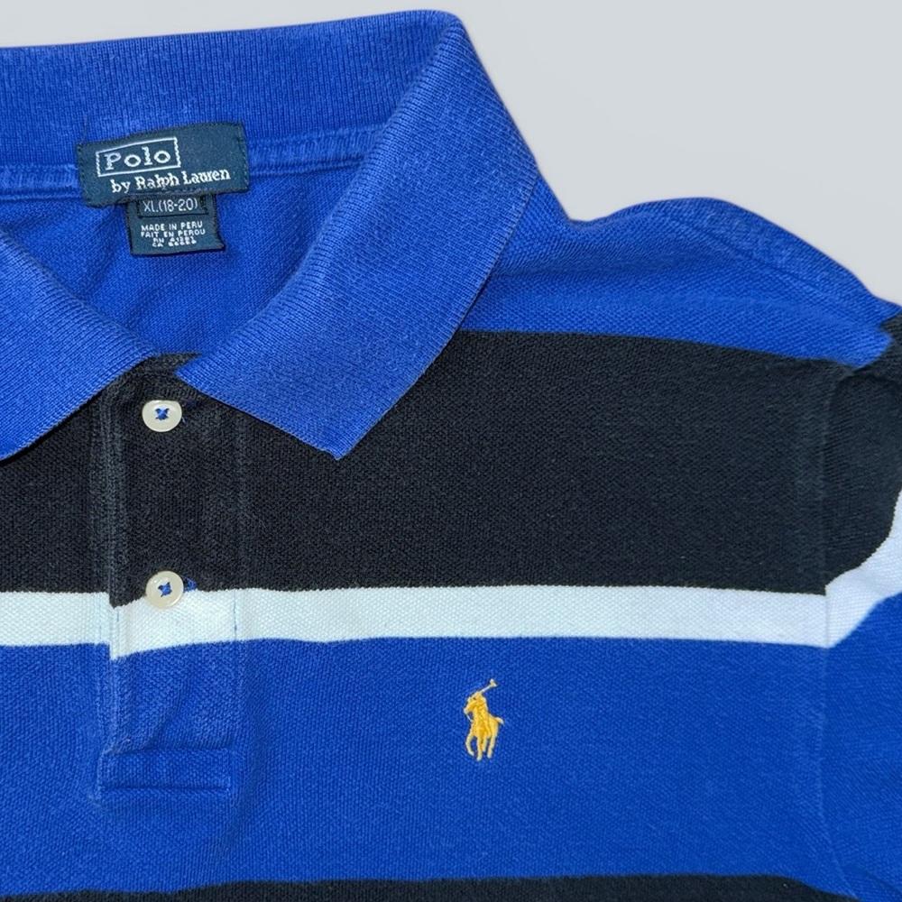 Polo Ralph Lauren Blue Striped Long Sleeve Polo - Picture 3 of 5